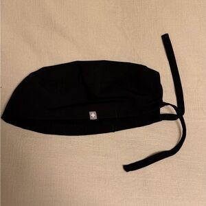 Figs Black Medical Scrub Cap with Ties